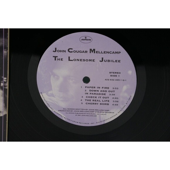 PolyGram 1987 The Lonesome Jubilee by Mellencamp 12" LP Vinyl Record Gatefold - Picture 2 of 6